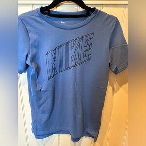 NIKE DRI FIT Boys Size Medium Blue & Black Short Sleeve Tee Shirt